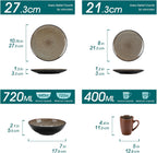 Bubble Stoneware Dinner Set for 4 Reactive Glaze (12 Piece)