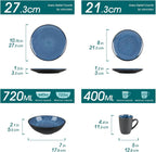 Bubble Stoneware Dinner Set for 4 Reactive Glaze (12 Piece)