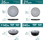 Bubble Stoneware Dinner Set for 4 Reactive Glaze (12 Piece)