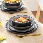 Bubble Stoneware Dinner Set for 4 Reactive Glaze (12 Piece)