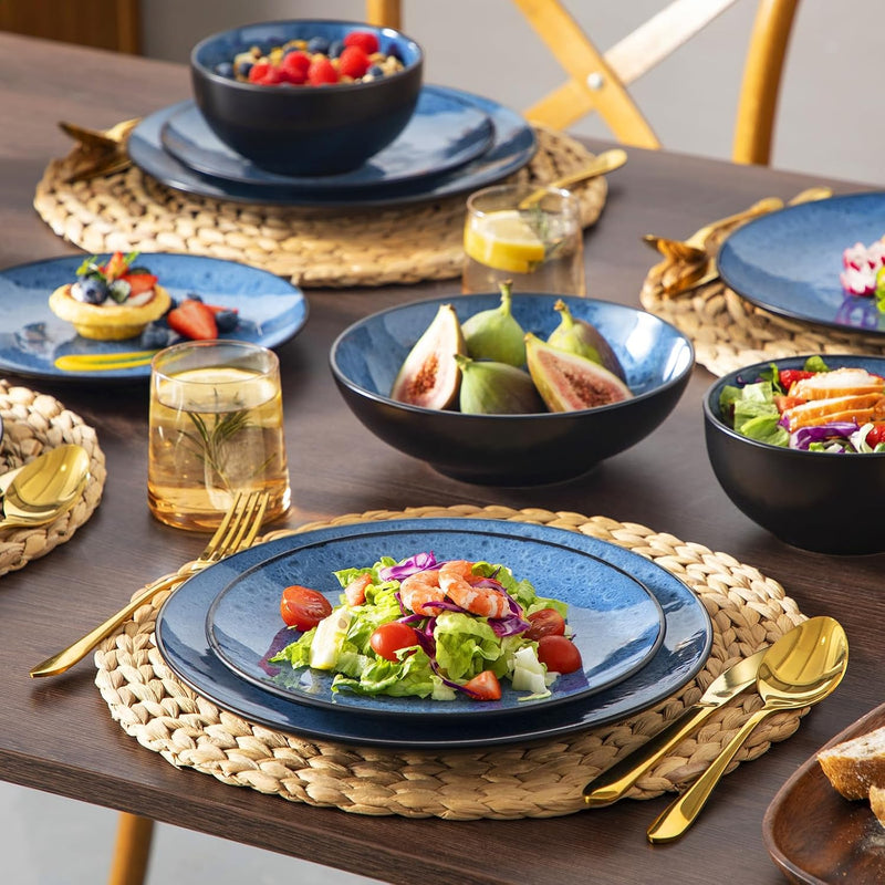Bubble Stoneware Dinner Set for 4 Reactive Glaze (12 Piece)