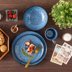 Bubble Stoneware Dinner Set for 4 Reactive Glaze (12 Piece)
