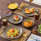 Bubble Stoneware Dinner Set for 4 Reactive Glaze (12 Piece)
