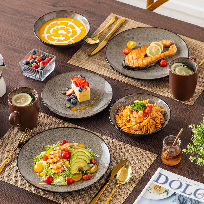 Bubble Stoneware Dinner Set for 4 Reactive Glaze (12 Piece)