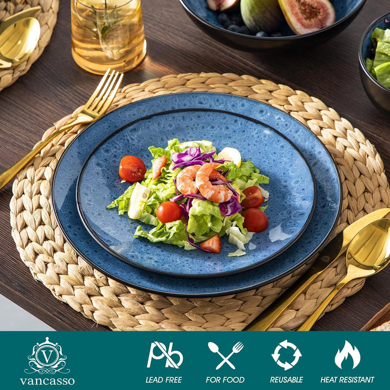 Bubble Stoneware Dinner Set for 4 Reactive Glaze (12 Piece)