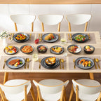 Bubble Stoneware Dinner Set for 4 Reactive Glaze (12 Piece)