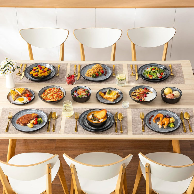 Bubble Stoneware Dinner Set for 4 Reactive Glaze (12 Piece)