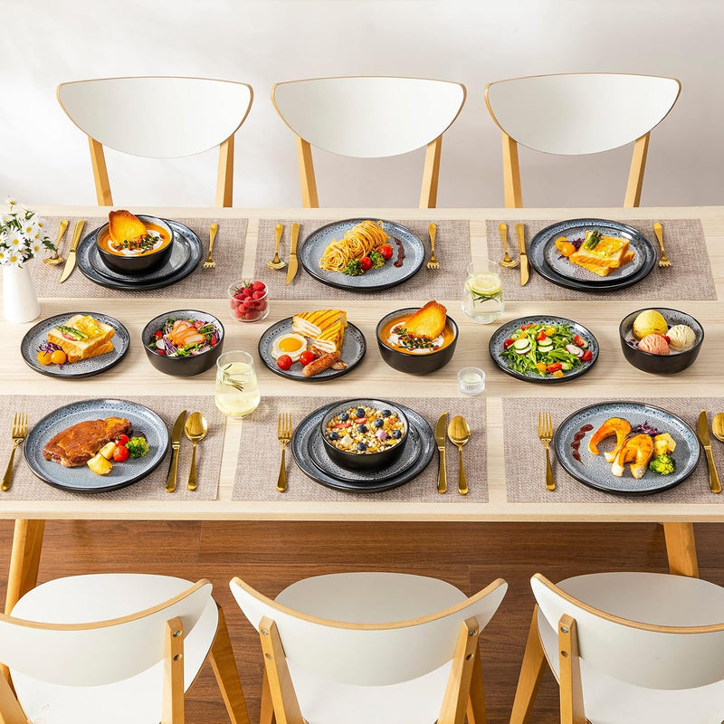 Bubble Stoneware Dinner Set for 4 Reactive Glaze (12 Piece)