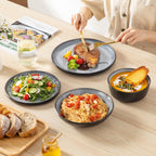 Bubble Stoneware Dinner Set for 4 Reactive Glaze (12 Piece)