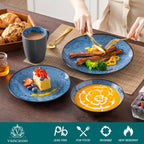 Bubble Stoneware Dinner Set for 4 Reactive Glaze (12 Piece)