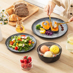 Bubble Stoneware Dinner Set for 4 Reactive Glaze (12 Piece)