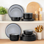 Bubble Stoneware Dinner Set for 4 Reactive Glaze (12 Piece)
