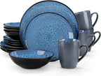Bubble Stoneware Dinner Set for 4 Reactive Glaze (12 Piece)