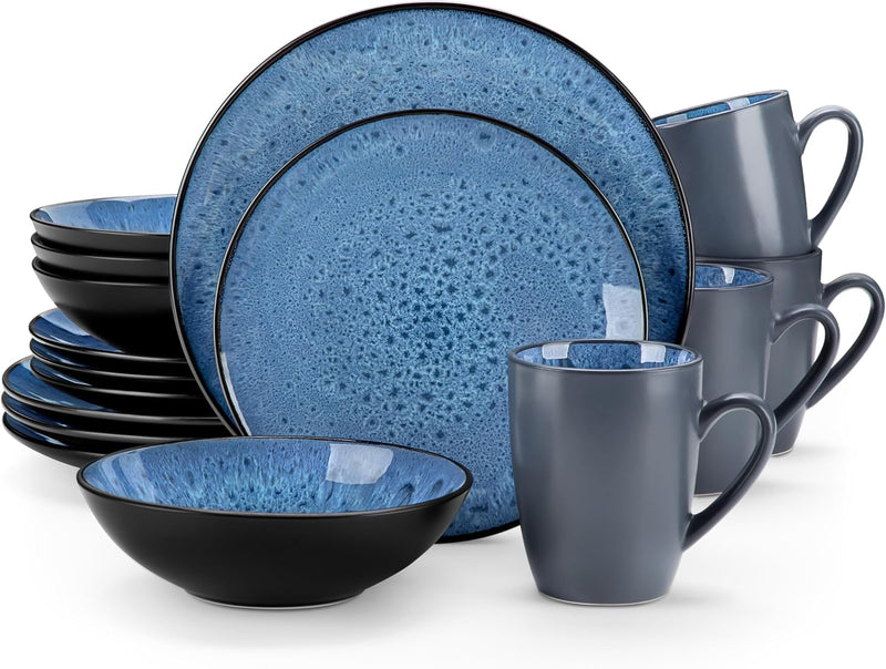 Bubble Stoneware Dinner Set for 4 Reactive Glaze (12 Piece)