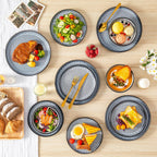 Bubble Stoneware Dinner Set for 4 Reactive Glaze (12 Piece)