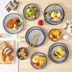Bubble Stoneware Dinner Set for 4 Reactive Glaze (12 Piece)