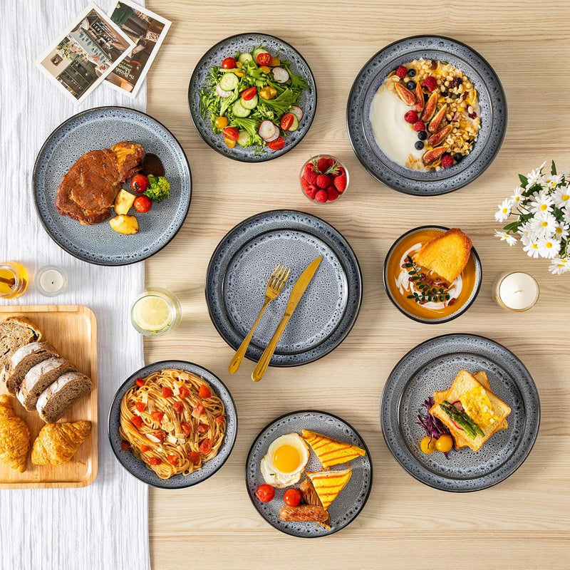 Bubble Stoneware Dinner Set for 4 Reactive Glaze (12 Piece)
