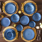 Bubble Stoneware Dinner Set for 4 Reactive Glaze (12 Piece)