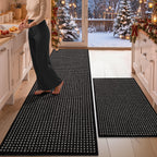 Buffalo Plaid Kitchen Rugs Set + Non Slip
