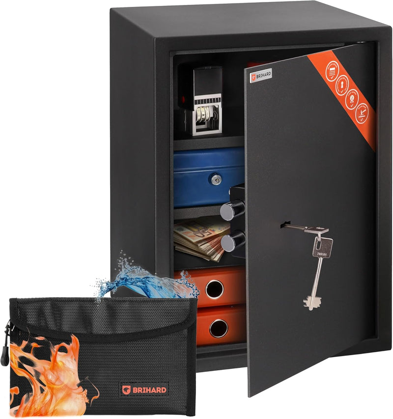 Business Xl Key Lock Safe with Fireproof