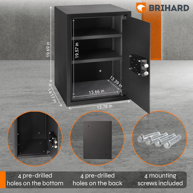 Business Xl Key Lock Safe with Fireproof