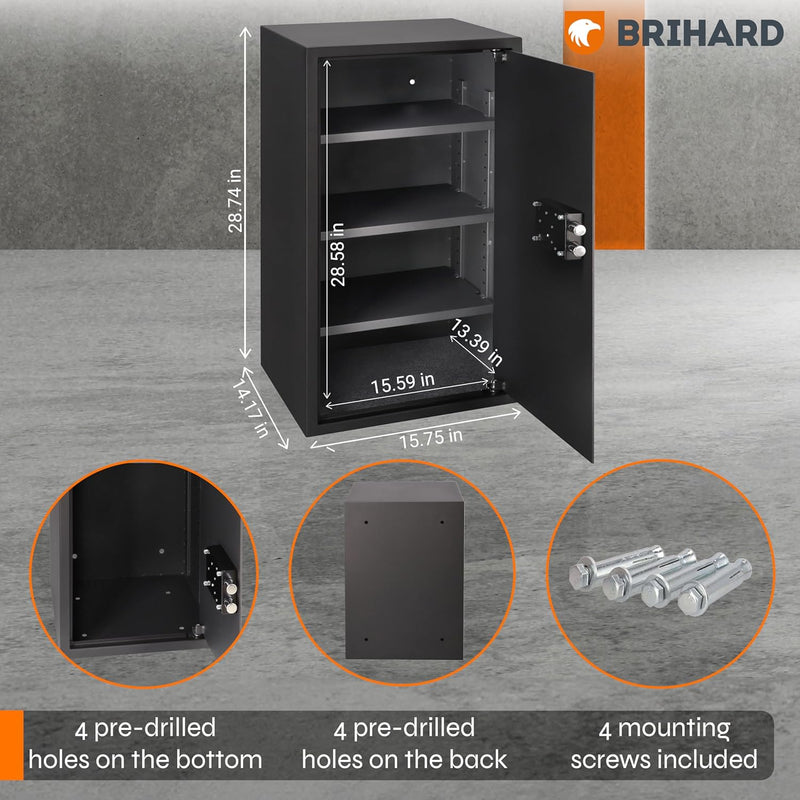 Business Xl Key Lock Safe with Fireproof