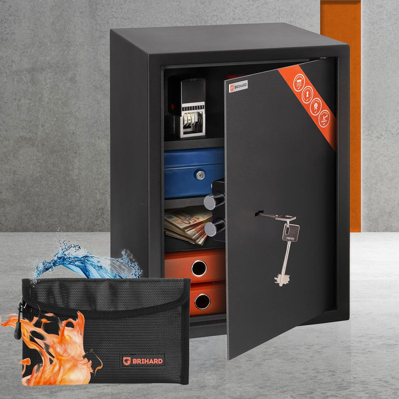 Business Xl Key Lock Safe with Fireproof