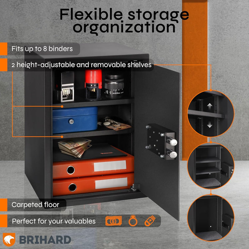 Business Xl Key Lock Safe with Fireproof