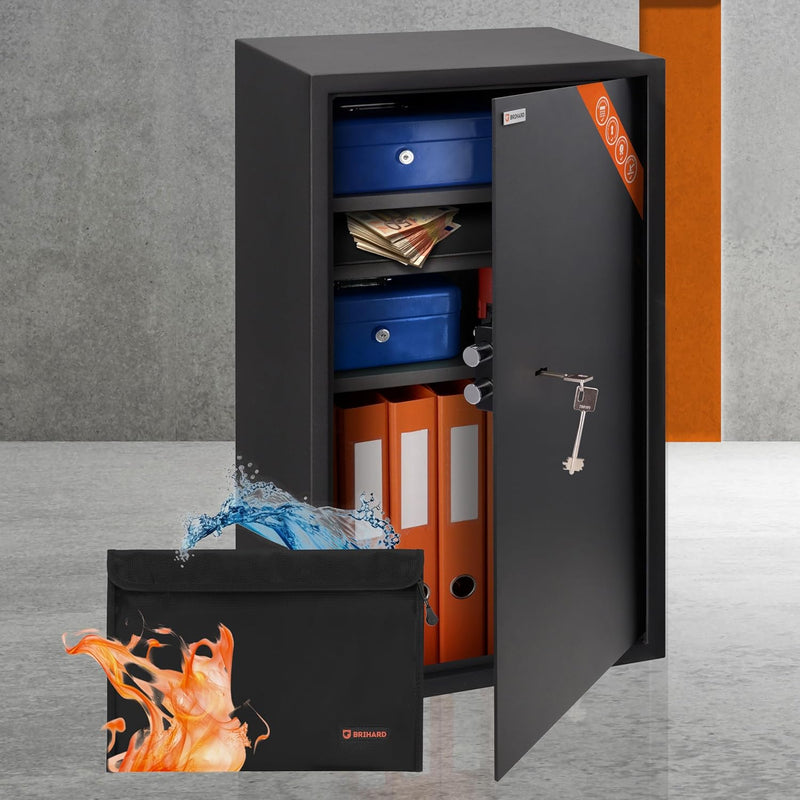 Business Xl Key Lock Safe with Fireproof