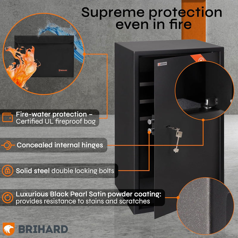 Business Xl Key Lock Safe with Fireproof