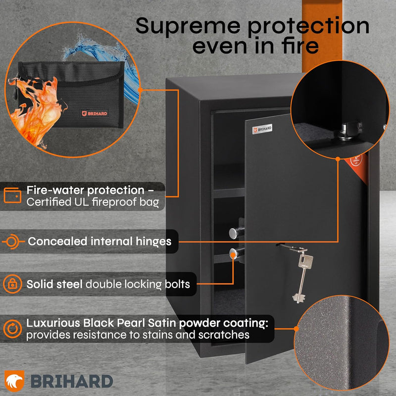 Business Xl Key Lock Safe with Fireproof