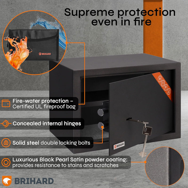 Business Xl Key Lock Safe with Fireproof