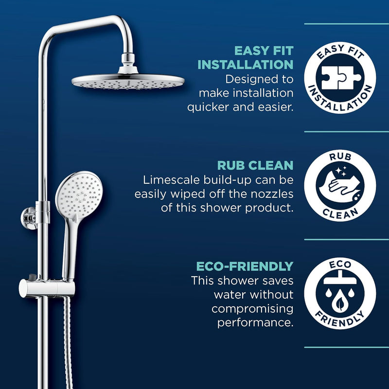 Buzz Diverter Bar Thermostatic Mixer Shower