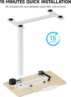 Bzium Overbed Bedside Table with Hidden Wheels Adjustable