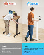 Bzium Overbed Bedside Table with Hidden Wheels Adjustable