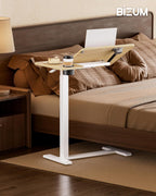 Bzium Overbed Bedside Table with Hidden Wheels Adjustable