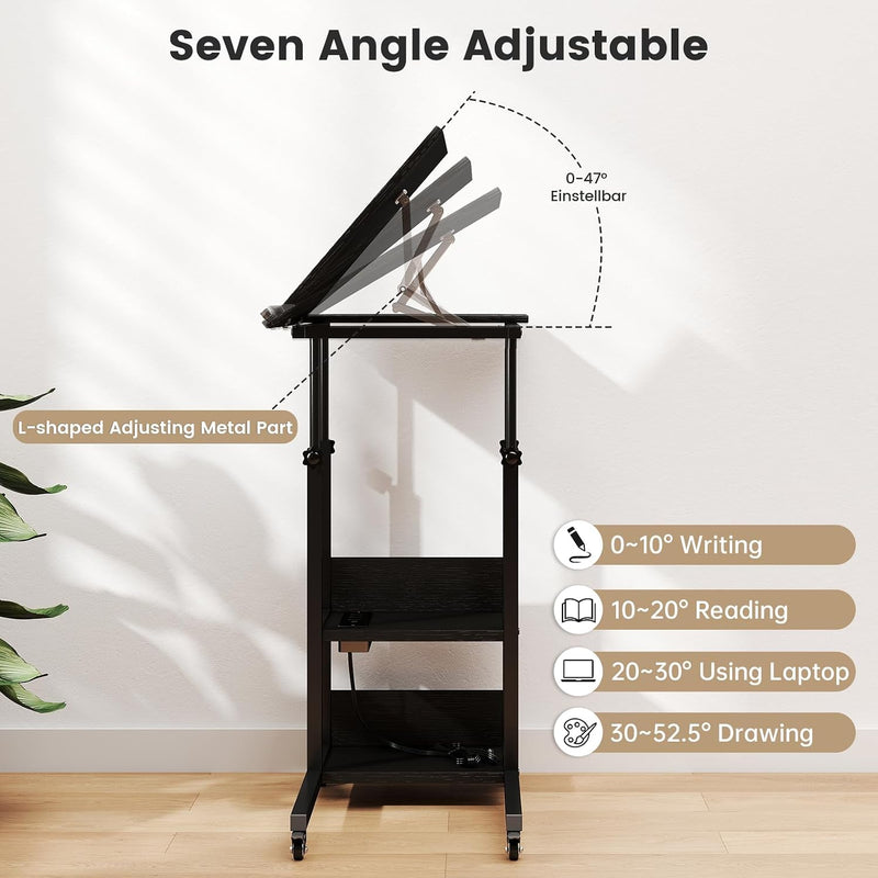 C Shaped Side Table Sofa with Charging Station