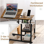 C Shaped Side Table Sofa with Charging Station