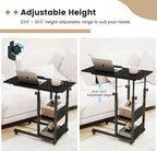 C Shaped Side Table Sofa with Charging Station