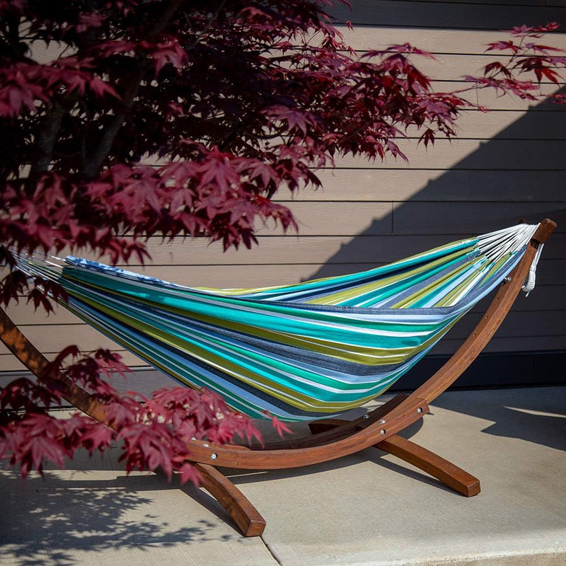 C8spct-00 Double Cotton Hammock with Solid Pine Arc