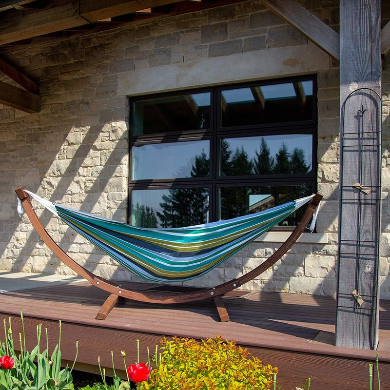 C8spct-00 Double Cotton Hammock with Solid Pine Arc