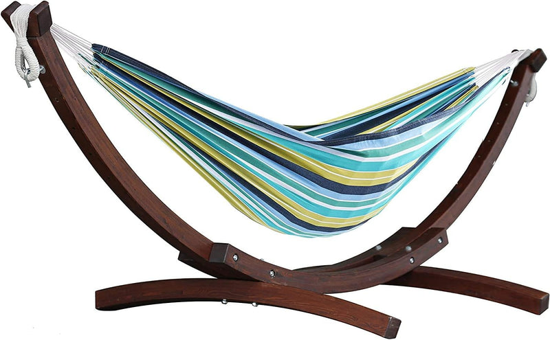 C8spct-00 Double Cotton Hammock with Solid Pine Arc