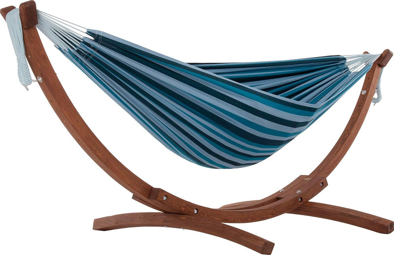 C8spct-00 Double Cotton Hammock with Solid Pine Arc