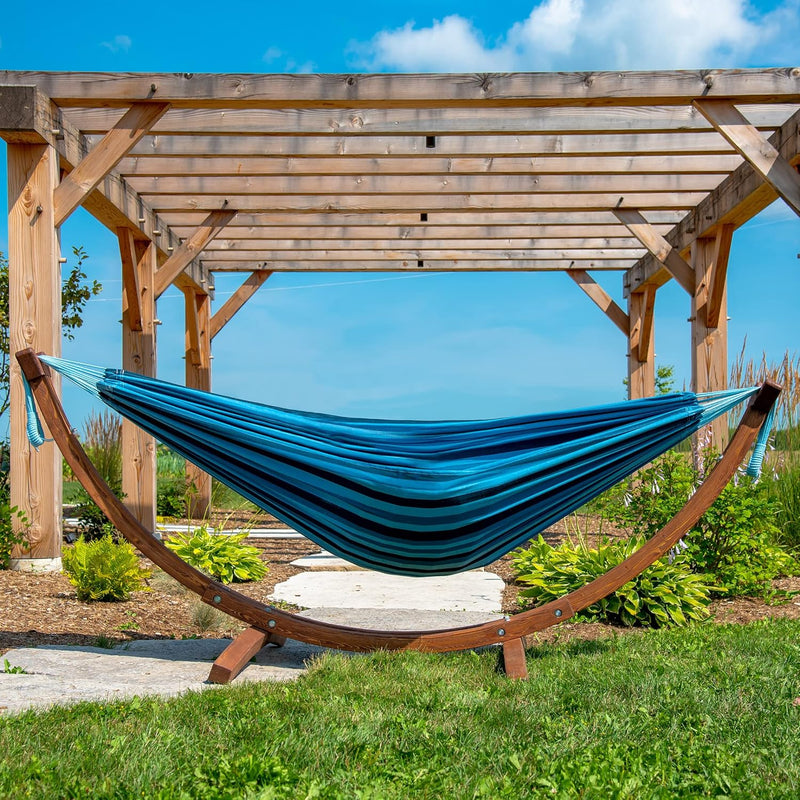 C8spct-00 Double Cotton Hammock with Solid Pine Arc