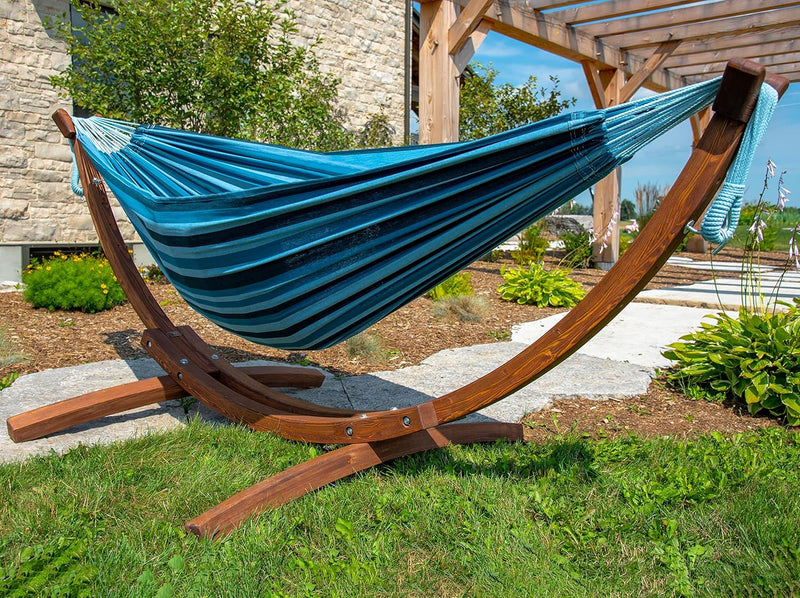 C8spct-00 Double Cotton Hammock with Solid Pine Arc