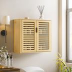 Cabinet Walnut Bathroom Wall Mounted Bamboo Over Toilet