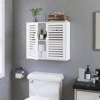 Cabinet Walnut Bathroom Wall Mounted Bamboo Over Toilet