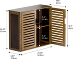 Cabinet Walnut Bathroom Wall Mounted Bamboo Over Toilet