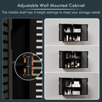 Cabinet Walnut Bathroom Wall Mounted Bamboo Over Toilet