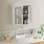 Cabinet Walnut Bathroom Wall Mounted Bamboo Over Toilet